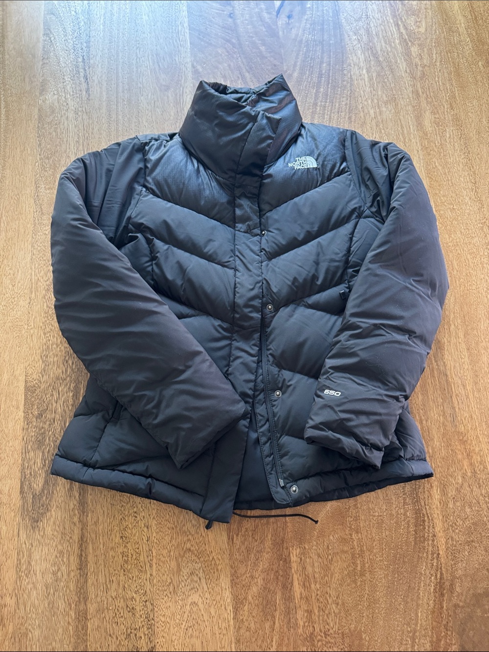 The North Face Black Chevron Quilted Down Jacket
